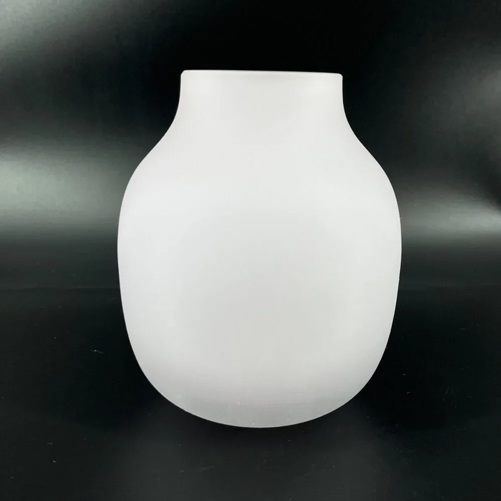 West Elm Soft Pink Cased Glass Vase Matte Finish White Interior 5 in